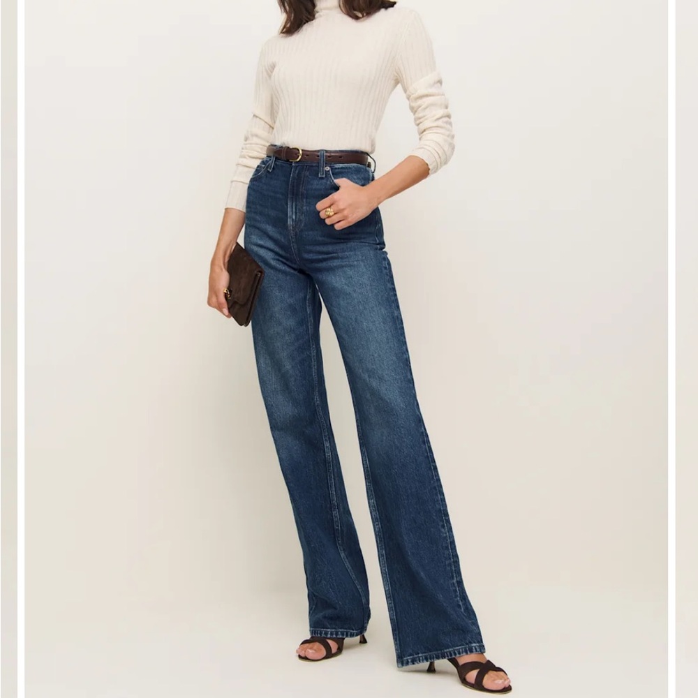 NWT Reformation Wilder Stretch High Rise Wide Leg Jeans Mellusine - Size 33